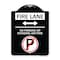 Signmission Fire Lane No Parking or Standing Anytime Heavy-Gauge Aluminum Sign, 24" x 18", BW-1824-24009 A-DES-BW-1824-24009 - alternate 1